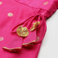 Ahalyaa Women Foil Printed A-Line Midi Ethnic Dress - Pink Color | Swadesiicart