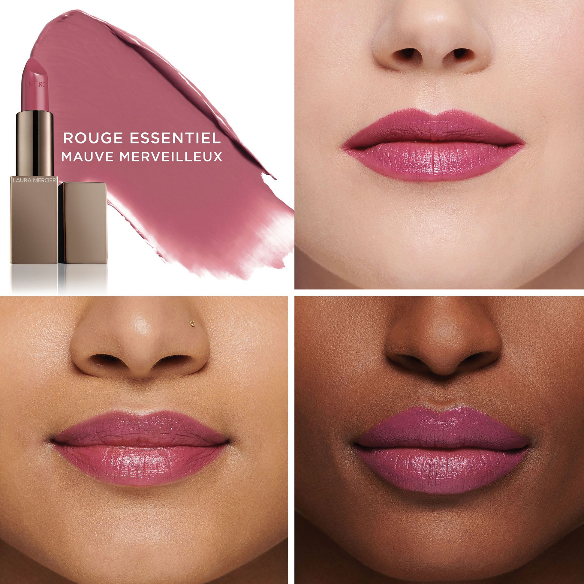 Laura Mercier Rouge Essentiel Silky Creme Lipstick - Mauve Merveilleux - Swadesiicart