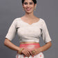 Astita Banarasi Silk Red & White Saree | Swadesiicart
