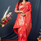 Jyoti Fashion Women's Orange Paithani Silk Zari Woven Saree with Blouse | Swadesiicart