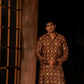 Brown Modal Silk Designer Printed Men's Kurta Set - Mahotsav