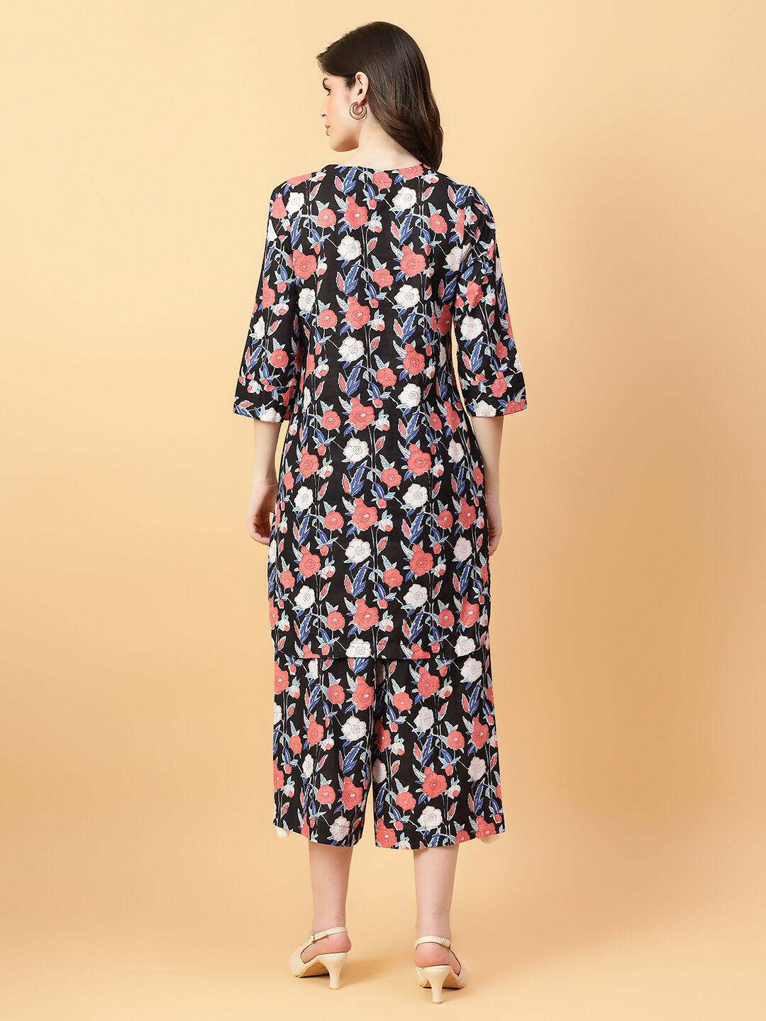 Joban Fashion Black Cotton Printed & Hand Work Co-ord Set - Swadesiicart