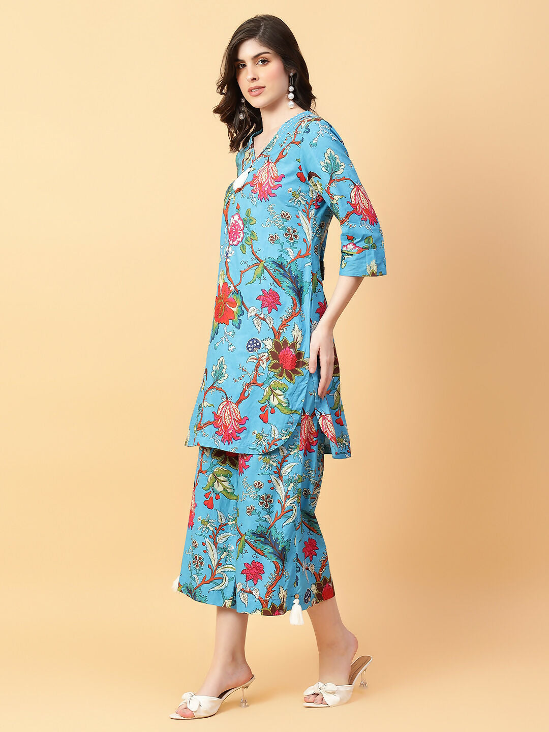 Joban Fashion Black Cotton Printed & Hand Work Co-ord Set - Swadesiicart