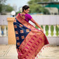 PR Fashion Morpich Soft Banarasi Silk With Zari Weaving Meenakari Design Saree | Swadesiicart