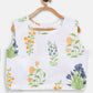 Ahalyaa Off White Cotton Printed Kids Top and Palazzo With Net Jacket For Girls | Swadesiicart