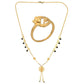 AanyaCentric Gold-Polished Mangalsutra & Ring Set