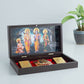 Golden Peacock 24 Ct Gold-Polished & Brown Ram Darbaar Pooja Box | Swadesiicart