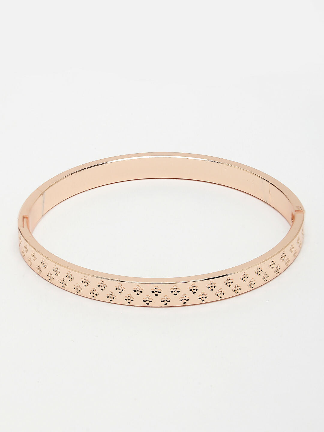 NVR Men's Rose Gold Stainless Steel Kada Bracelet - Swadesiicart