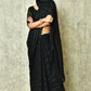 Black Silk Stripe Saree With Blouse Piece - Purvi