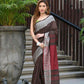 Beatitude Brown Cotton Jacquard Border Tangail Handloom Saree