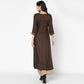 Cheera Hand Block Print Brown A Line Kurta (MAAI-055K)