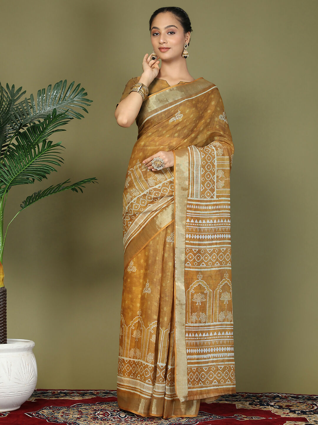 Shree Shyam Fashion Cotton Golden Saree