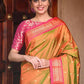 Very Much Indian Handloom Yeola Pure Silk Paithani - Dual Tone Green Pink | Swadesiicart