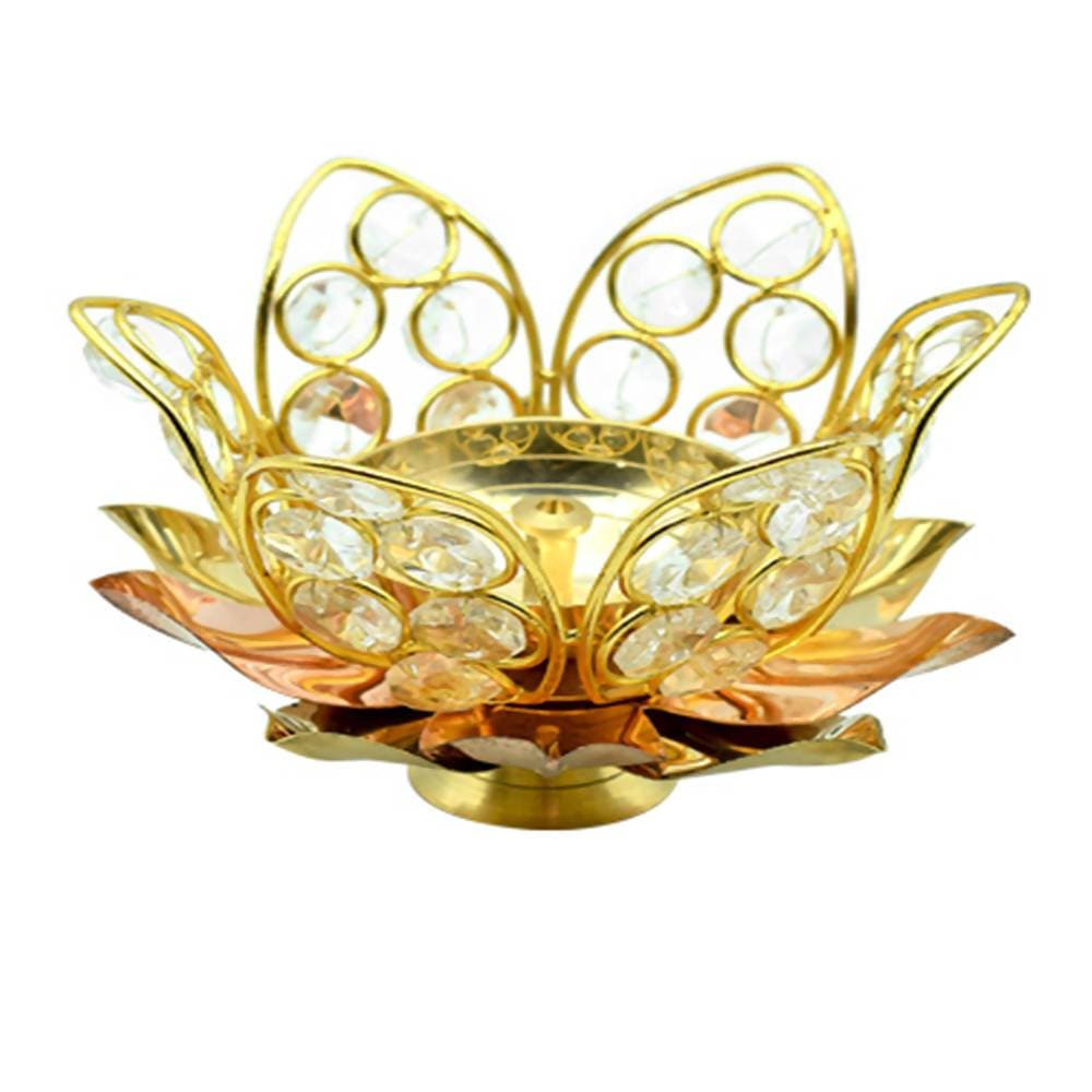 Puja N Pujari Kamal Patta Crystal Akhand Diya For Pooja | Swadesiicart