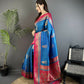 Joban Fashion Royal Blue Banarasi Soft Silk Peacock Butta Work Saree | Swadesiicart