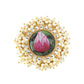 NVR Women's Traditional Ethnic Kundan Meenakari Gold-Polished Ajustable Finger Ring | Swadesiicart