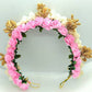 Baby Pink Rose & Gold Gajra