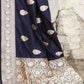 Joban Fashion Navy Blue Pure Katan Pure Handloom Banarasi Silk Saree | Swadesiicart