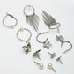NVR Women's Set of 6 Silver-Plated Contemporary Drop Earrings | Swadesiicart