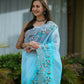 Vamsee Sanyogita Sanyogita - Sky Organza Saree - Swadesiicart