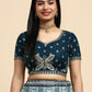 Blue Fancy Net Sequence Embroidered Lehenga Choli with Dupatta - Dhara | Swadesiicart