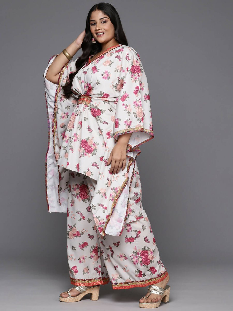 Ahalyaa Women's Traditional Wear Co-ords - Beige - Swadesiicart