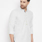 Even Apparels Cream Acrylic Short Men's Kurta With Band Collar | Swadesiicart
