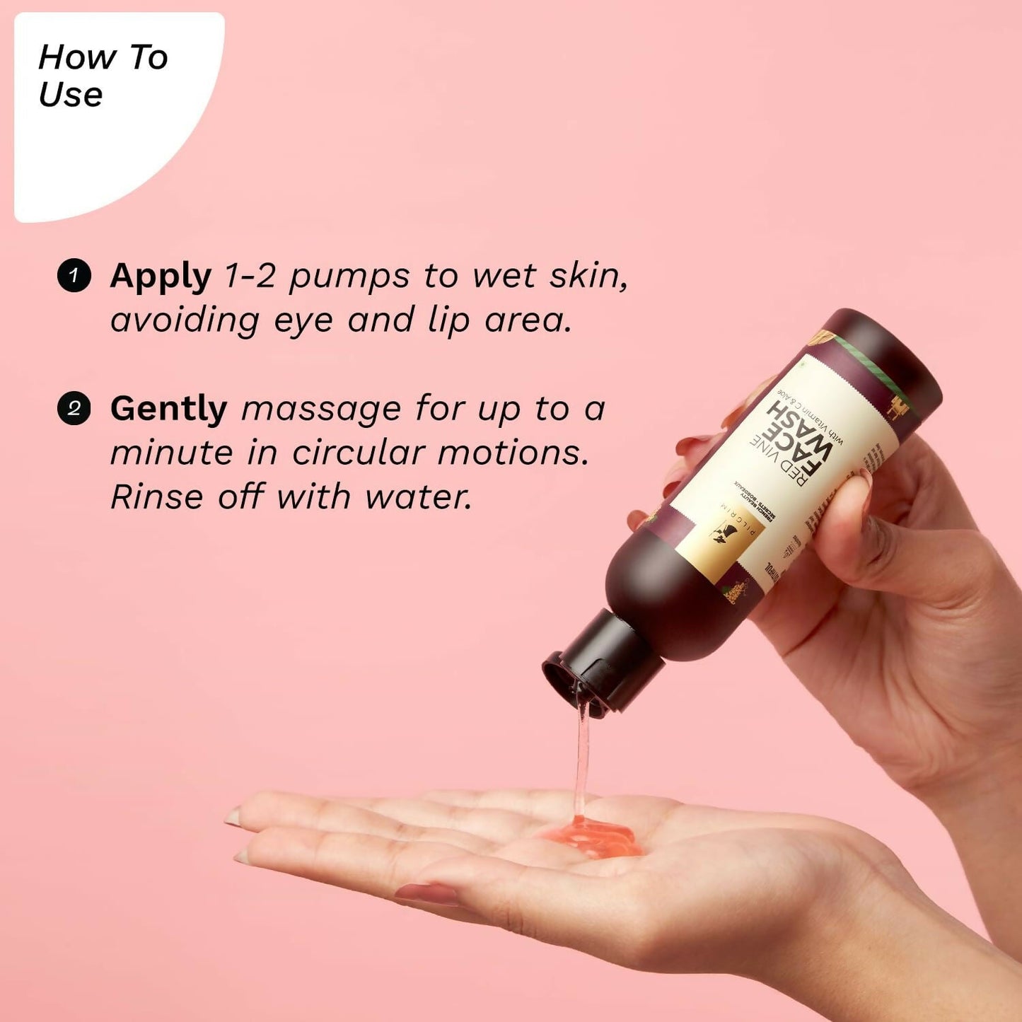 Pilgrim French Red Vine Face Wash with Vitamin C & Aloe For Anti Ageing & Dark Spots - Swadesiicart