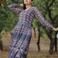 Jyoti Fashion Women's Navy Blue Heavy Digital Printed Pure Chanderi Anarkali Dress | Swadesiicart