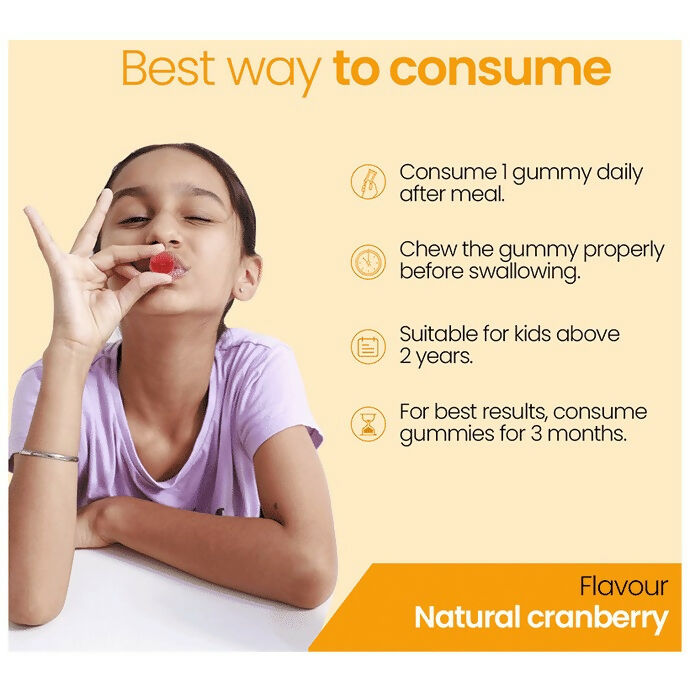 Zingavita Sharp Eye Gummies with Honey for Kids (2+ years) - Cranberry Flavor | Swadesiicart