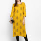 NOZ2TOZ Women's Yellow Color Rayon Straight Kurta Only - Noz2Toz