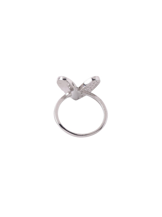 NVR Women's Stylish Latest Silver Plated Ring With Ad Stones | Swadesiicart