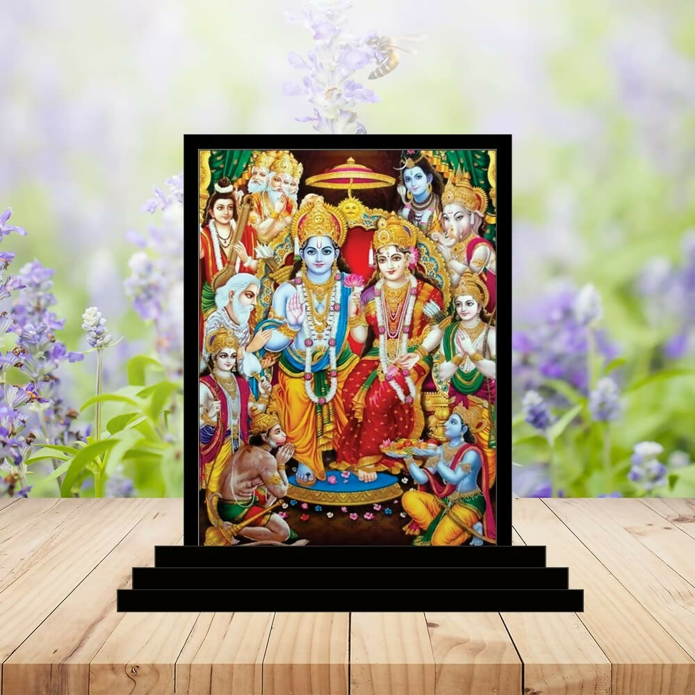 Vprint Quality Ram Darbar Wooden Car Dashboard Idol - Swadesiicart
