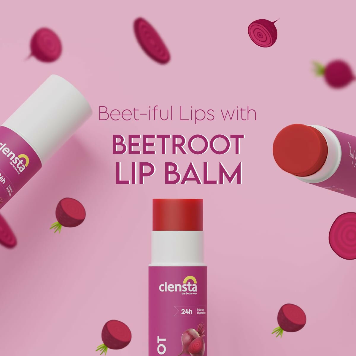 Clensta Beetroot Lip Balm With Hyaluronic Acid Spf 30 With Beetroot | Swadesiicart