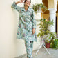 Vaasva Women Mint Muslin Printed Shirt & Pant Set - Swadesiicart