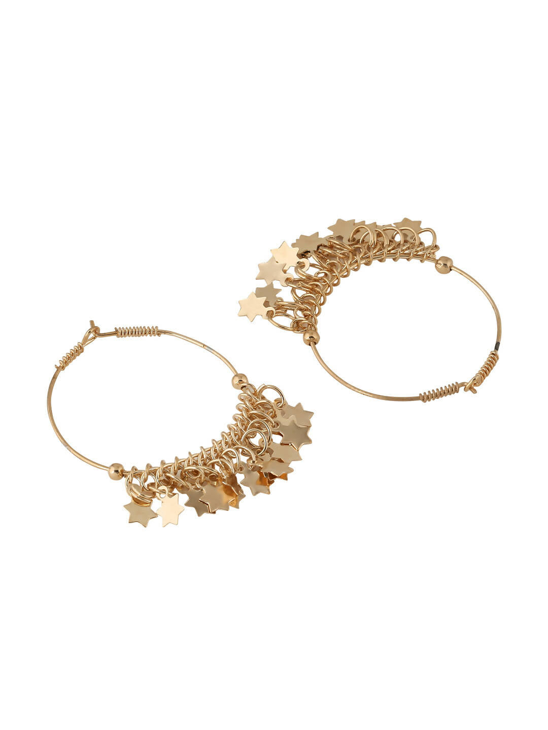 NVR Women Gold-Polished Hoop Earrings | Swadesiicart