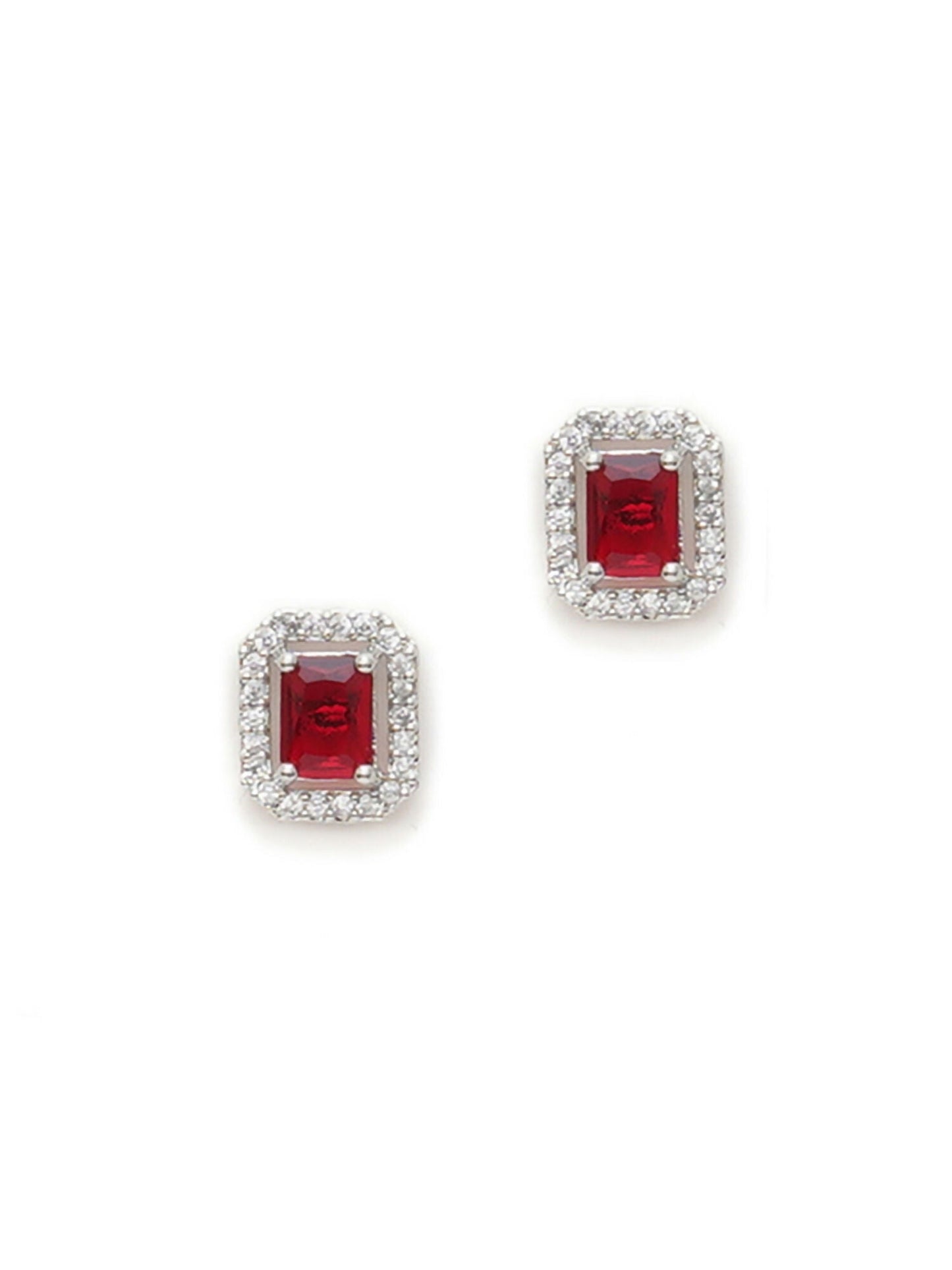 stone stud (Red) - Ruby Raang - Swadesiicart