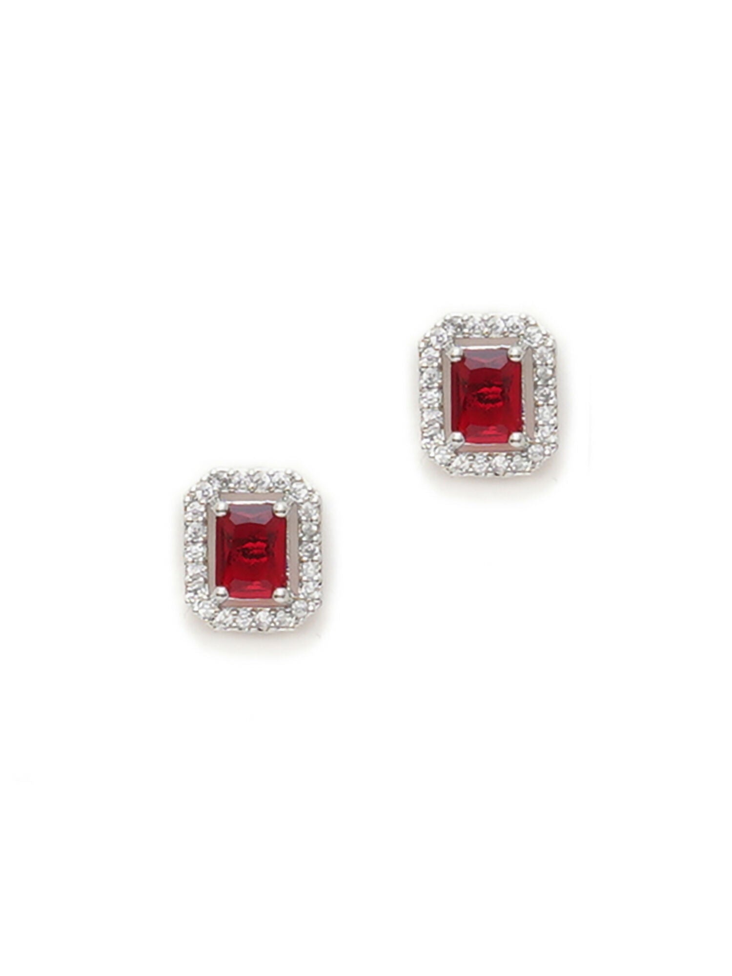 stone stud (Red) - Ruby Raang - Swadesiicart