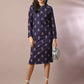 Myshka Women's Navy Blue Printed Round Neck Party Top With Skirt Co-ord set - Swadesiicart