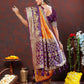 Lorenvalley Fashion Orange & Wine Patola Silk Woven Design Meenakari Weaving Saree - Swadesiicart