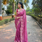 Vamsee Nimrat Pink Organza Silk Saree - Swadesiicart