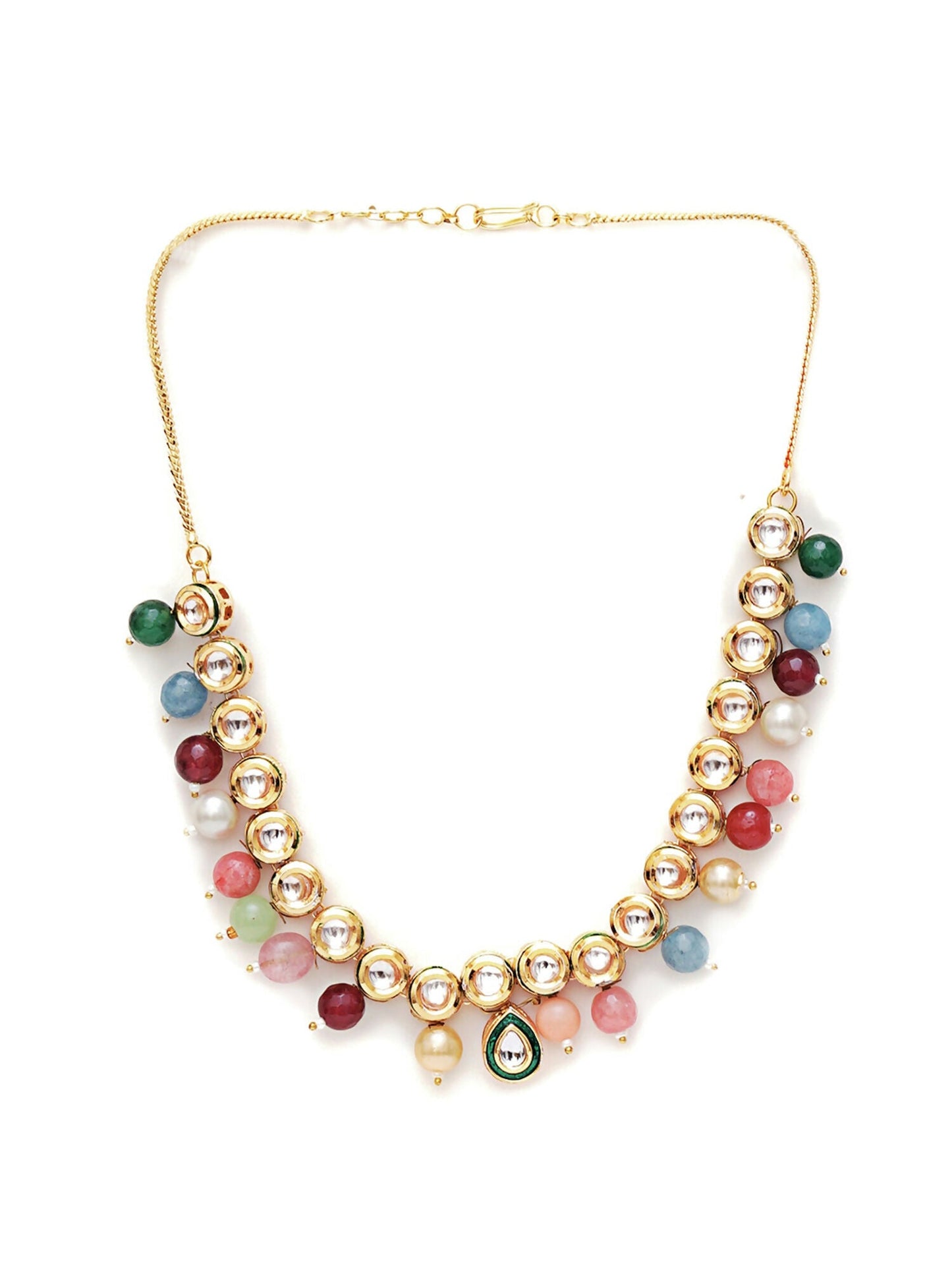 Kundan Necklace (Multi Color) - Ruby Raang | Swadesiicart