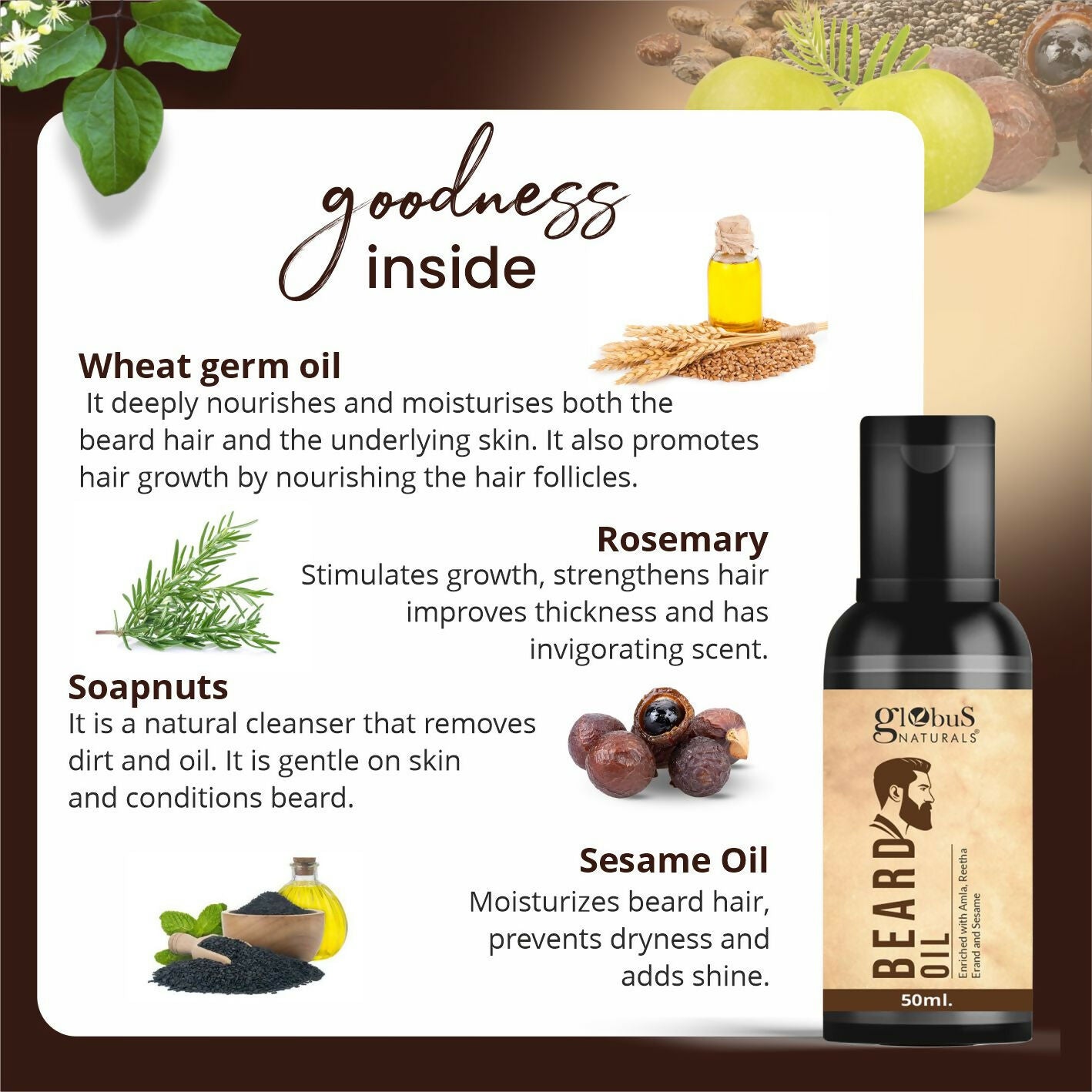 Globus Naturals Ayurvedic Beard Oil | Swadesiicart