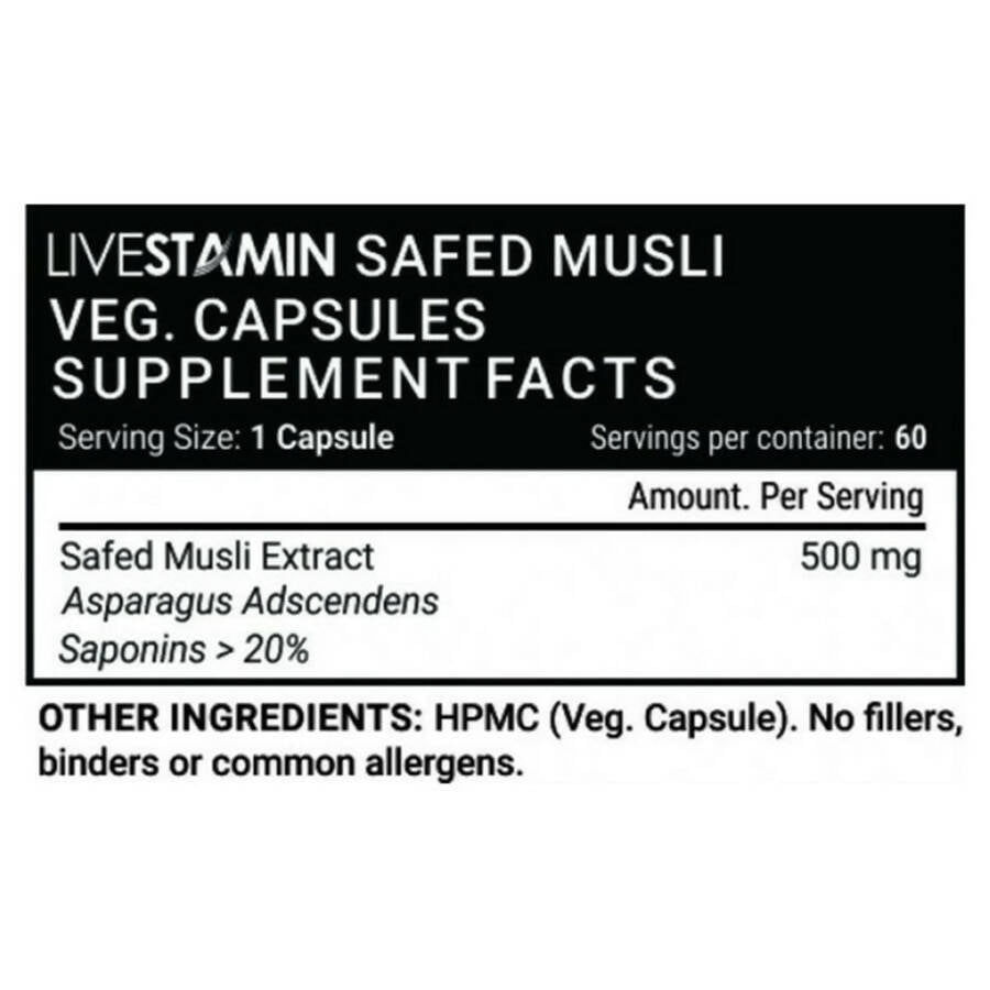 Livestamin Safed Musli Capsules | Swadesiicart
