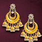 Mominos Fashion Johar Kamal Silver Meenakari Kundan Meena Jhumka