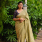 Olive Jute Silk Woven Design Saree with Unstitched Blouse - Hiral Fashion | Swadesiicart