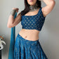 Jyoti Fashion Blue Thread Embroidery Georgette Designer Lehenga Choli with Dupatta | Swadesiicart