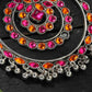 Mominos Fashion Johar Kamal Women's Pink & Orange Kundan Circles Earrings - Swadesiicart