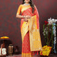 Lorenvalley Fashion Red & Yellow Patola Silk Woven Design Meenakari Weaving Saree - Swadesiicart