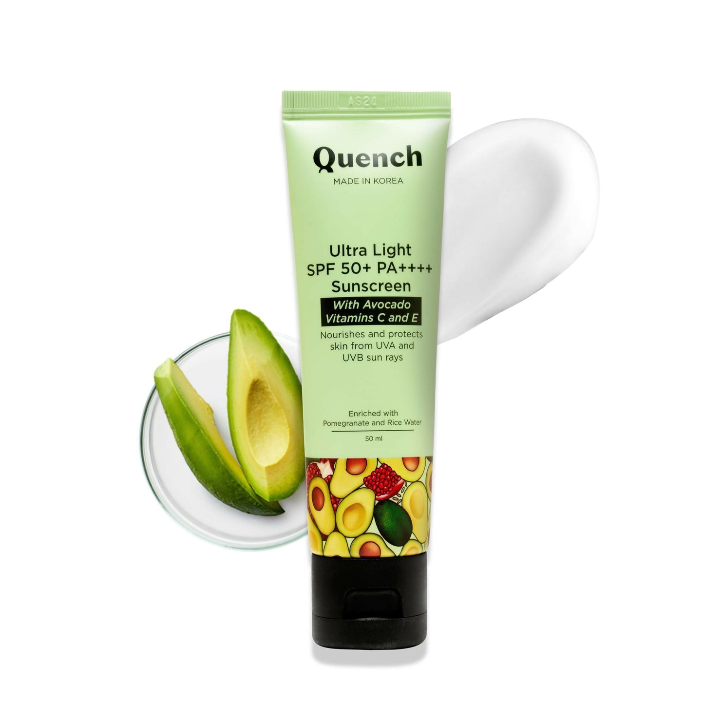 Quench Vitamin E Ultra Light SPF 50+ PA++++ Sunscreen for Glowing Skin - Korean Skincare - Swadesiicart